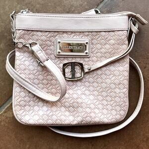 Ellen Tracy Pink Blush Small Embossed Vegan Leather Cross Body Purse